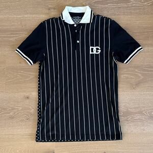 Dolce & Gabbana Polo T-Shirt Stripes & Spots Size EU 48 Black White